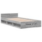vidaXL Bettgestell mit Schublade Grau Sonoma 90x190 cm Holzwerkstoff vidaXL Bettgestell mit Schublade Grau Sonoma 90x190 cm Holzwerkstoff