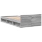 vidaXL Bettgestell mit Schublade Grau Sonoma 90x190 cm Holzwerkstoff vidaXL Bettgestell mit Schublade Grau Sonoma 90x190 cm Holzwerkstoff