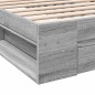 vidaXL Bettgestell mit Schublade Grau Sonoma 90x190 cm Holzwerkstoff vidaXL Bettgestell mit Schublade Grau Sonoma 90x190 cm Holzwerkstoff
