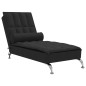 vidaXL Massage-Chaiselongue mit Nackenrolle Schwarz Stoff vidaXL Massage-Chaiselongue mit Nackenrolle Schwarz Stoff