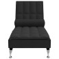vidaXL Massage-Chaiselongue mit Nackenrolle Schwarz Stoff vidaXL Massage-Chaiselongue mit Nackenrolle Schwarz Stoff