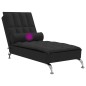 vidaXL Massage-Chaiselongue mit Nackenrolle Schwarz Stoff vidaXL Massage-Chaiselongue mit Nackenrolle Schwarz Stoff