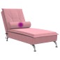 vidaXL Massage-Chaiselongue mit Nackenrolle Rosa Samt vidaXL Massage-Chaiselongue mit Nackenrolle Rosa Samt