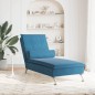 vidaXL Massage-Chaiselongue mit Nackenrolle Blau Samt vidaXL Massage-Chaiselongue mit Nackenrolle Blau Samt
