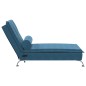 vidaXL Massage-Chaiselongue mit Nackenrolle Blau Samt vidaXL Massage-Chaiselongue mit Nackenrolle Blau Samt