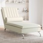 vidaXL Massage-Chaiselongue mit Nackenrolle Creme Samt vidaXL Massage-Chaiselongue mit Nackenrolle Creme Samt