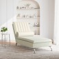 vidaXL Massage-Chaiselongue mit Nackenrolle Creme Samt vidaXL Massage-Chaiselongue mit Nackenrolle Creme Samt