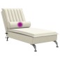 vidaXL Massage-Chaiselongue mit Nackenrolle Creme Samt vidaXL Massage-Chaiselongue mit Nackenrolle Creme Samt