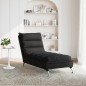 vidaXL Chaiselongue mit Kissen Schwarz Stoff vidaXL Chaiselongue mit Kissen Schwarz Stoff