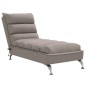 vidaXL Massage-Chaiselongue mit Kissen Taupe Stoff vidaXL Massage-Chaiselongue mit Kissen Taupe Stoff