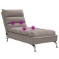 vidaXL Massage-Chaiselongue mit Kissen Taupe Stoff vidaXL Massage-Chaiselongue mit Kissen Taupe Stoff