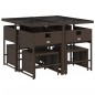 vidaXL 9-tlg. Garten-Essgruppe mit Kissen Braun Poly Rattan vidaXL 9-tlg. Garten-Essgruppe mit Kissen Braun Poly Rattan