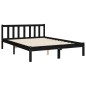 Massivholzbett mit Kopfteil Schwarz 140x200 cm Massivholzbett mit Kopfteil Schwarz 140x200 cm