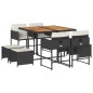 vidaXL 9-tlg. Garten-Essgruppe mit Kissen Schwarz Poly Rattan vidaXL 9-tlg. Garten-Essgruppe mit Kissen Schwarz Poly Rattan