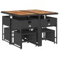 vidaXL 9-tlg. Garten-Essgruppe mit Kissen Schwarz Poly Rattan vidaXL 9-tlg. Garten-Essgruppe mit Kissen Schwarz Poly Rattan