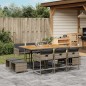 vidaXL 11-tlg. Garten-Essgruppe mit Kissen Grau Poly Rattan vidaXL 11-tlg. Garten-Essgruppe mit Kissen Grau Poly Rattan