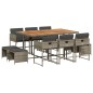 vidaXL 11-tlg. Garten-Essgruppe mit Kissen Grau Poly Rattan vidaXL 11-tlg. Garten-Essgruppe mit Kissen Grau Poly Rattan