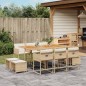 vidaXL 11-tlg. Garten-Essgruppe mit Kissen Beige Poly Rattan vidaXL 11-tlg. Garten-Essgruppe mit Kissen Beige Poly Rattan