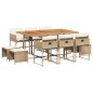 vidaXL 11-tlg. Garten-Essgruppe mit Kissen Beige Poly Rattan vidaXL 11-tlg. Garten-Essgruppe mit Kissen Beige Poly Rattan