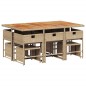 vidaXL 11-tlg. Garten-Essgruppe mit Kissen Beige Poly Rattan vidaXL 11-tlg. Garten-Essgruppe mit Kissen Beige Poly Rattan