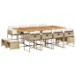vidaXL 13-tlg. Garten-Essgruppe mit Kissen Beige Poly Rattan vidaXL 13-tlg. Garten-Essgruppe mit Kissen Beige Poly Rattan