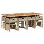 vidaXL 13-tlg. Garten-Essgruppe mit Kissen Beige Poly Rattan vidaXL 13-tlg. Garten-Essgruppe mit Kissen Beige Poly Rattan