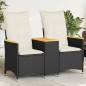 vidaXL Gartensofa 2-Sitzer Verstellbar mit Tisch Schwarz Poly Rattan vidaXL Gartensofa 2-Sitzer Verstellbar mit Tisch Schwarz Poly Rattan