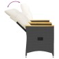 vidaXL Gartensofa 2-Sitzer Verstellbar mit Tisch Schwarz Poly Rattan vidaXL Gartensofa 2-Sitzer Verstellbar mit Tisch Schwarz Poly Rattan