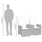 vidaXL Gartensofa 2-Sitzer Verstellbar mit Tisch Schwarz Poly Rattan vidaXL Gartensofa 2-Sitzer Verstellbar mit Tisch Schwarz Poly Rattan
