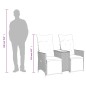 vidaXL Gartensofa 2-Sitzer Verstellbar mit Tisch Grau Poly Rattan vidaXL Gartensofa 2-Sitzer Verstellbar mit Tisch Grau Poly Rattan