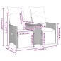 vidaXL Gartensofa 2-Sitzer Verstellbar mit Tisch Grau Poly Rattan vidaXL Gartensofa 2-Sitzer Verstellbar mit Tisch Grau Poly Rattan
