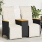 vidaXL Gartensofa 2-Sitzer Verstellbar mit Tisch Schwarz Poly Rattan vidaXL Gartensofa 2-Sitzer Verstellbar mit Tisch Schwarz Poly Rattan