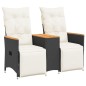 vidaXL Gartensofa 2-Sitzer Verstellbar mit Tisch Schwarz Poly Rattan vidaXL Gartensofa 2-Sitzer Verstellbar mit Tisch Schwarz Poly Rattan