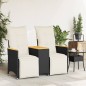 vidaXL Gartensofa 2-Sitzer Verstellbar mit Tisch Schwarz Poly Rattan vidaXL Gartensofa 2-Sitzer Verstellbar mit Tisch Schwarz Poly Rattan