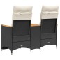 vidaXL Gartensofa 2-Sitzer Verstellbar mit Tisch Schwarz Poly Rattan vidaXL Gartensofa 2-Sitzer Verstellbar mit Tisch Schwarz Poly Rattan
