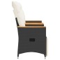 vidaXL Gartensofa 2-Sitzer Verstellbar mit Tisch Schwarz Poly Rattan vidaXL Gartensofa 2-Sitzer Verstellbar mit Tisch Schwarz Poly Rattan
