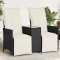vidaXL Gartensofa 2-Sitzer Verstellbar mit Tisch Schwarz Poly Rattan vidaXL Gartensofa 2-Sitzer Verstellbar mit Tisch Schwarz Poly Rattan
