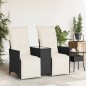 vidaXL Gartensofa 2-Sitzer Verstellbar mit Tisch Schwarz Poly Rattan vidaXL Gartensofa 2-Sitzer Verstellbar mit Tisch Schwarz Poly Rattan