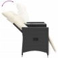 vidaXL Gartensofa 2-Sitzer Verstellbar mit Tisch Schwarz Poly Rattan vidaXL Gartensofa 2-Sitzer Verstellbar mit Tisch Schwarz Poly Rattan