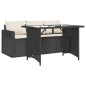 vidaXL 2-tlg. Garten-Essgruppe mit Kissen Schwarz Poly Rattan vidaXL 2-tlg. Garten-Essgruppe mit Kissen Schwarz Poly Rattan