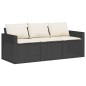 vidaXL Gartensofa mit Kissen 3-Sitzer Schwarz Poly Rattan vidaXL Gartensofa mit Kissen 3-Sitzer Schwarz Poly Rattan