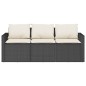 vidaXL Gartensofa mit Kissen 3-Sitzer Schwarz Poly Rattan vidaXL Gartensofa mit Kissen 3-Sitzer Schwarz Poly Rattan