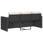 vidaXL Gartensofa mit Kissen 3-Sitzer Schwarz Poly Rattan vidaXL Gartensofa mit Kissen 3-Sitzer Schwarz Poly Rattan