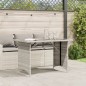 vidaXL Gartentisch mit Glasplatte Hellgrau 110x68x70 cm Poly Rattan vidaXL Gartentisch mit Glasplatte Hellgrau 110x68x70 cm Poly Rattan