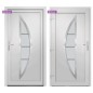 vidaXL Haustür Weiß 98x208 cm PVC vidaXL Haustür Weiß 98x208 cm PVC