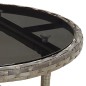 vidaXL 3-tlg. Garten-Bistro-Set mit Kissen Grau Poly Rattan vidaXL 3-tlg. Garten-Bistro-Set mit Kissen Grau Poly Rattan