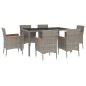 vidaXL 7-tlg. Garten-Essgruppe mit Kissen Grau Poly Rattan vidaXL 7-tlg. Garten-Essgruppe mit Kissen Grau Poly Rattan