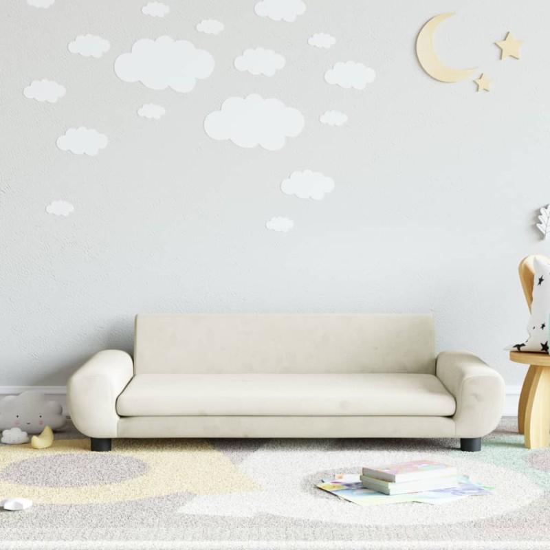 vidaXL Kindersofa Creme 100x54x33 cm Samt vidaXL Kindersofa Creme 100x54x33 cm Samt