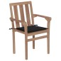 vidaXL Stapelbare Gartenstühle mit Kissen 6 Stk. Massivholz Teak vidaXL Stapelbare Gartenstühle mit Kissen 6 Stk. Massivholz Teak