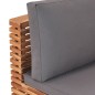 vidaXL Garten-Mittelsofa mit Grauer Auflage Massivholz Teak vidaXL Garten-Mittelsofa mit Grauer Auflage Massivholz Teak